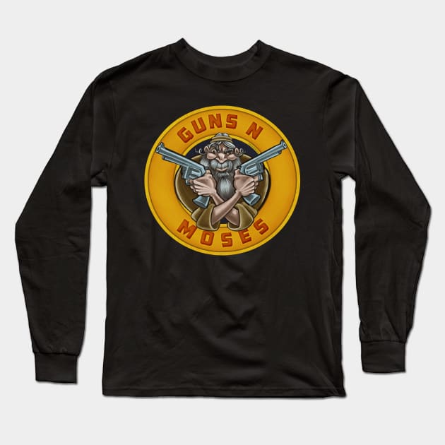 Guns N Moses. Funny Jewish Passover Graphic Long Sleeve T-Shirt by sababa